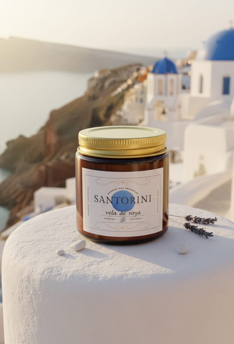 VELA DE SOJA NATURAL "SANTORINI"