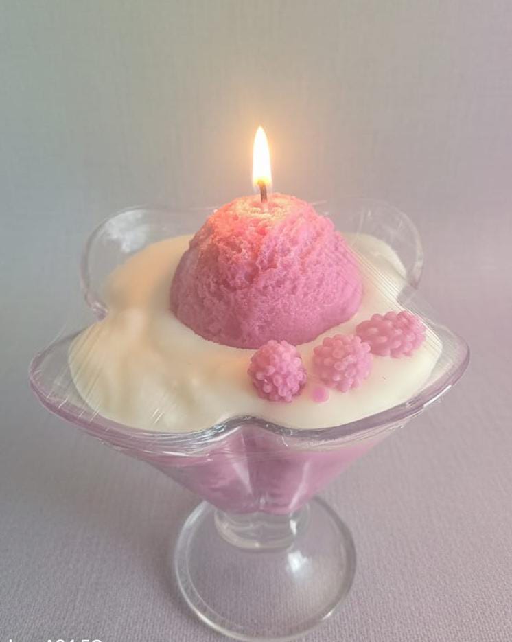 VELA POSTRE HELADO FRUTILLA